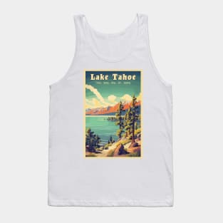 Lake Tahoe National Park Vintage Travel Poster Tank Top